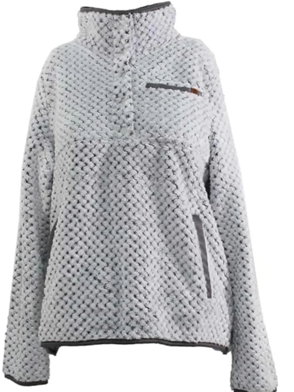 Simply Southern Plush Sherpa Jacket - Light Gray - Picture 2 of 4